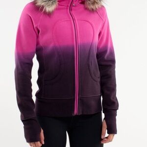 Lululemon Scuba Hoodie Paris Pink / Black Special Edition Size 6 * No Fur
